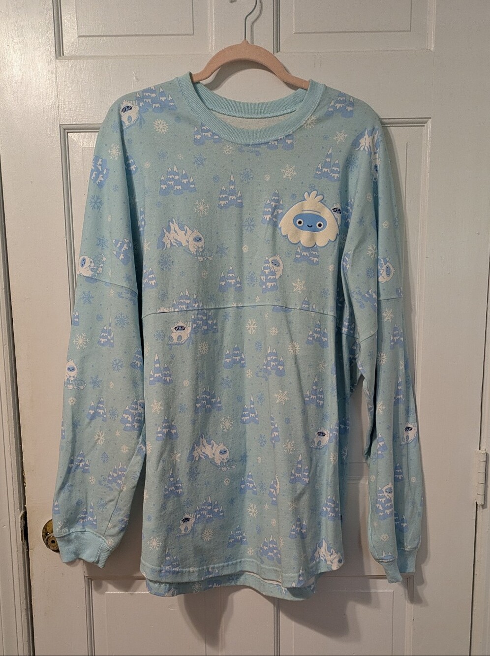 Disney Light Blue Yeti Graphic Snow Print Spirit Jersey